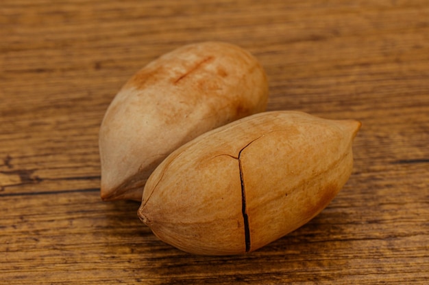 Ripe tasty Two pecan nuts