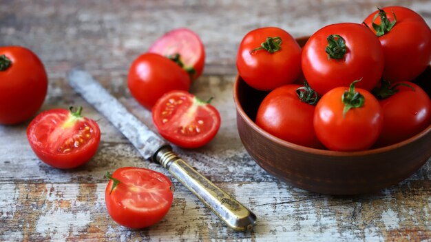 Ripe tomatoes in a bowl