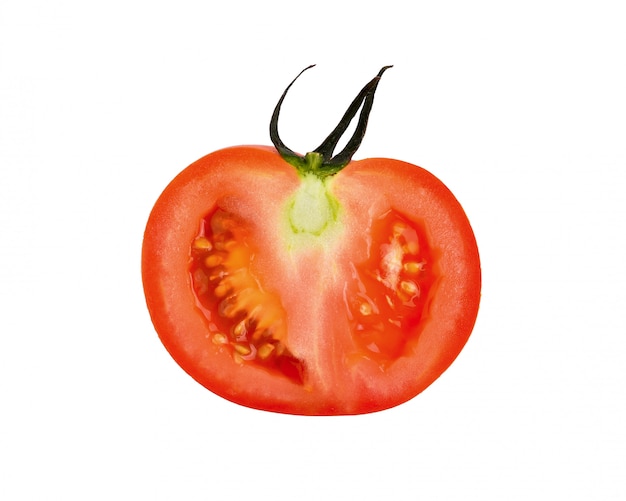 Ripe tomatoes on white background