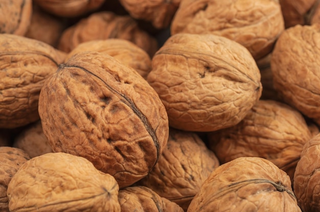 Ripe walnuts as a texture