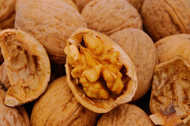 Ripe walnuts texture
