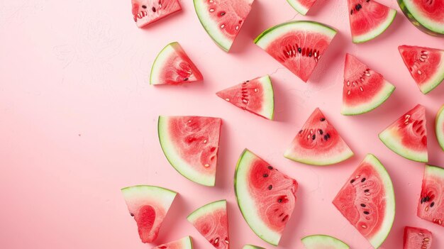 A ripe watermelon surrounded by some watermelon slices