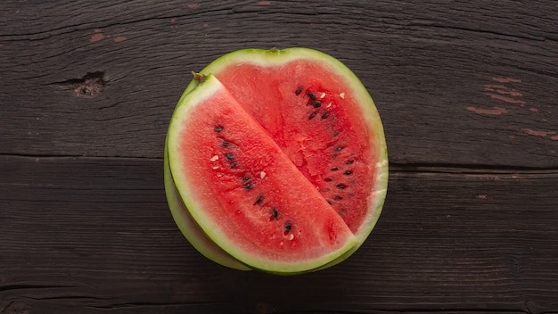 Ripe watermelon on wooden table