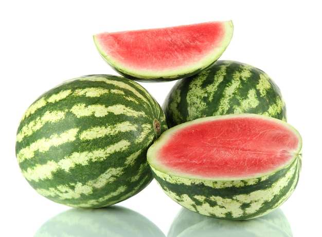 Photo ripe watermelons isolated on white
