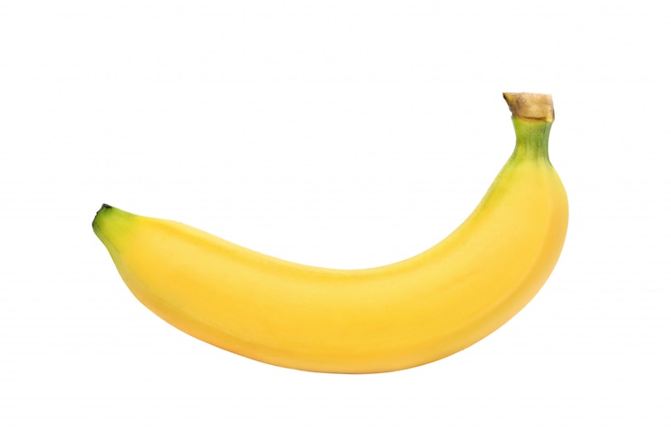Photo ripe yellow banana isolated on a white background. clipping path.