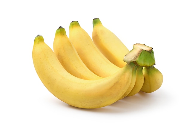 Photo ripe yellow banana isolated on a white background.