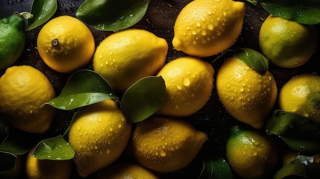 Ripe Yellow Lemons Closeup Background Or Texture Lemon Harvest Many Yellow Lemons