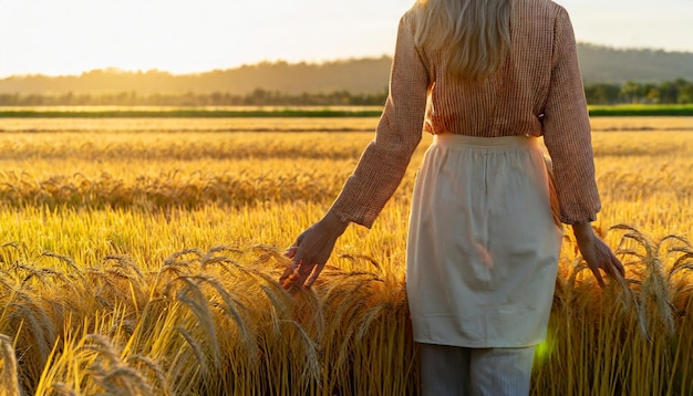 Ripening wheat barley and rice in a vast field symbolizing harvest abundance and the cycle of s