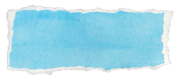 白い背景に分離された破れた青い紙メモ メッセージ テンプレート