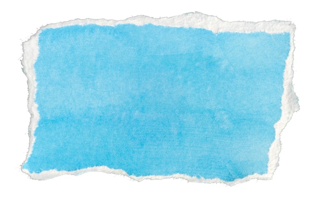 白い背景に分離された破れた青い紙メモ メッセージ テンプレート