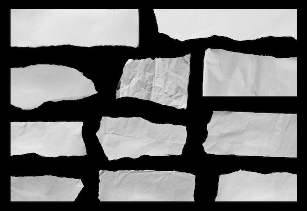 Ripped paper on black background empty space for text