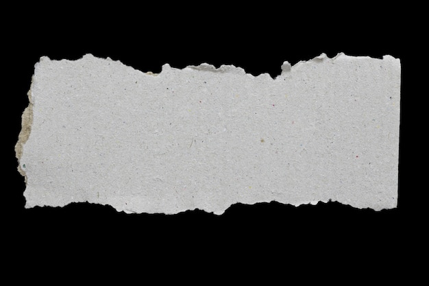 Ripped paper isolated on black background empty space for text