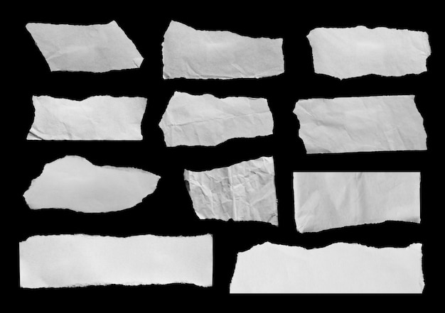 ripped paper isolated on black background