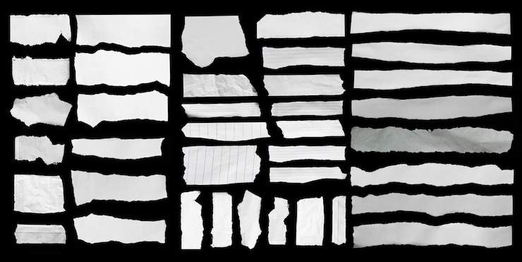 Photo ripped paper isolated on black background