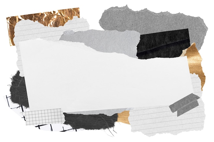 Photo ripped papers png collage frame sticker transparent background