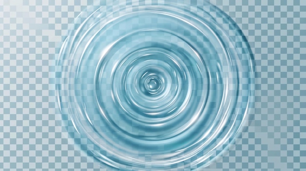 Фото Эффект волны на чистом акватории с вершины с круговыми волнами, изолированными на прозрачном фоне современные реалистичные концентрические кольца на поверхности жидкости от падающих капель