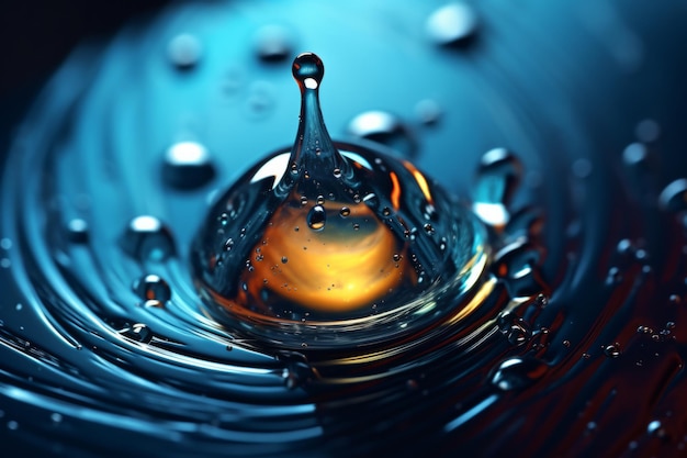 Ripple of Life A Captivating Water Drop Abstract Generative AI