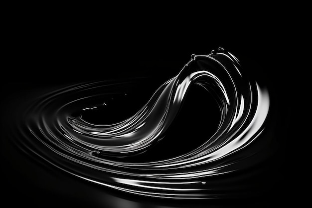 Photo ripple of water or water drop splash on black background