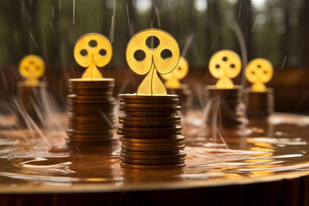 Photo ripple xrp coins rain