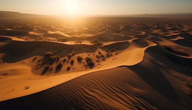 Rippled sand dunes in arid Africa generated by AI