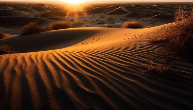 Rippled sand dunes in majestic Africa generated by AI