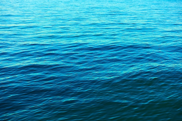 Rippled sea water surface -  Natural blue background