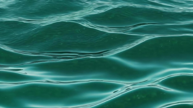 Rippled and splashed transparent dark green clear water surface texture water waves on an abstract s