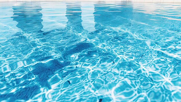 Photo ripples on the blue pool water shiny waves of clean pool water generated ai