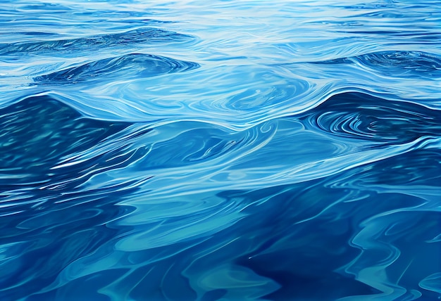 Ripples and bubbles on a dark blue water surface texture Water ripples with copyspace with deep blue color