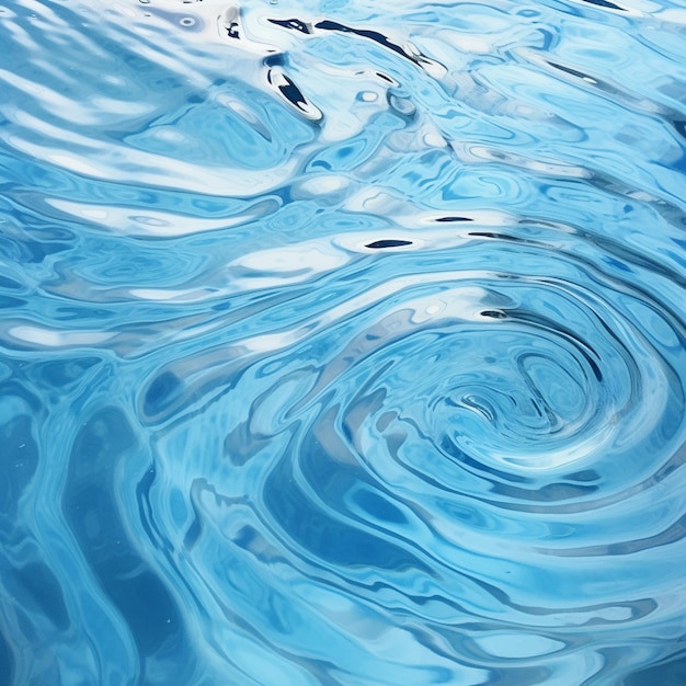 ripples in the water are blue and white in color generative ai