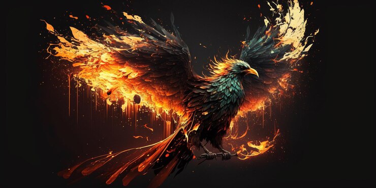 Photo the rising phoenix with ai generated