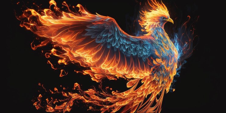 Photo the rising phoenix with ai generated