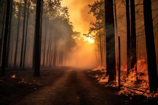 Foto la crescente minaccia di un incendio boschivo