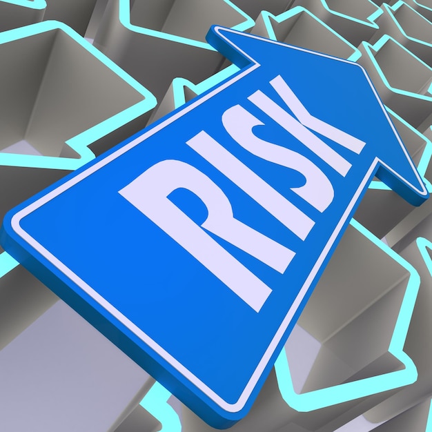 Photo risk blue arrow