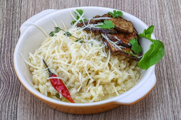 Risotto met aubergine