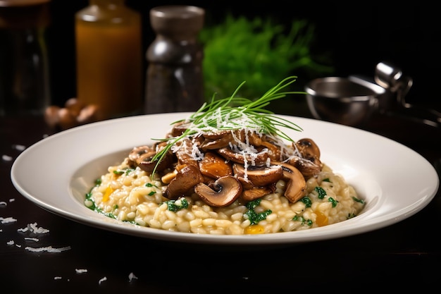 Risotto met wilde champignons en Parmezaanse kaas