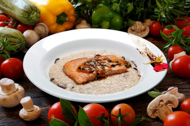 Risotto met zalmfilet