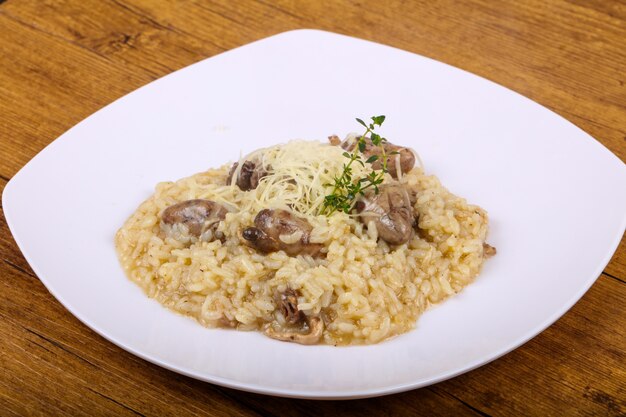 Risotto wich chicken hearts