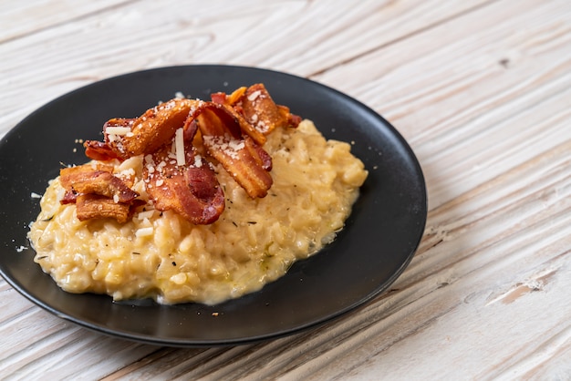 Risotto con pancetta croccante