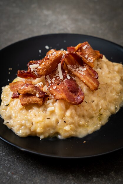 Risotto con pancetta croccante