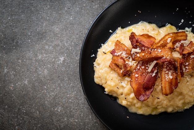 Risotto con pancetta croccante