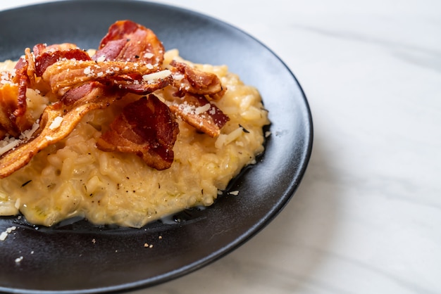 Risotto with crispy bacon