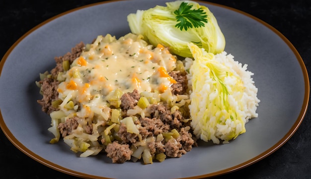 Risotto With Ground Beef Cabbage Generative AI
