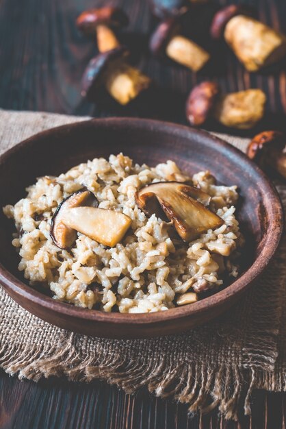 Risotto with porcini mushrooms