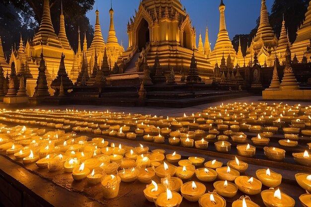 Ritual candles in Shwedagon Pagoda