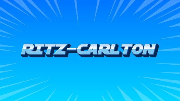 Ritz Carlton 3D Blue Text