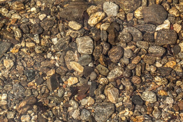 River Bed - Stones beneath the clear water of a river