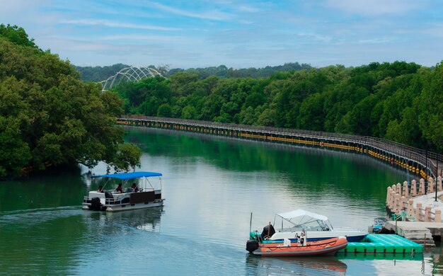 River and boat lanscape