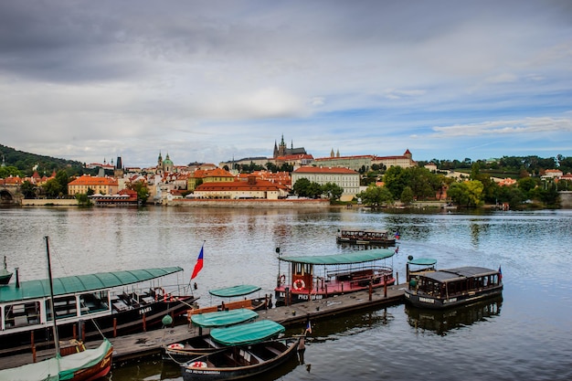 River boat on Vltava Prague Czech Republic