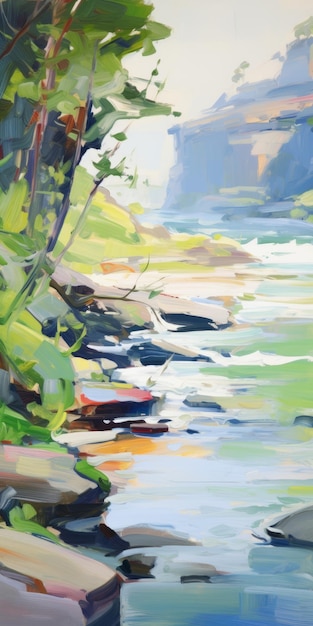 River By Rock Playful Brushstrokes And Airy Compositions